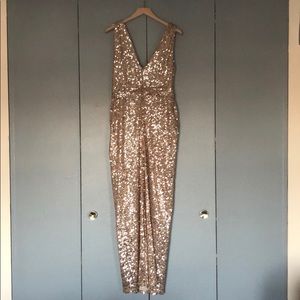 Floor length sequin party gown